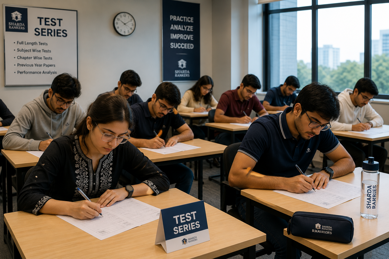 Students preparing at Sharda Rankers